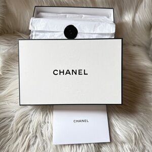Chanel Gift Box with Padding Tissue Paper and Blank Gift Card